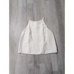 Women's Linen Blend 55% White Tank Top Blouse A New Day Size XL ( True Sz LG)